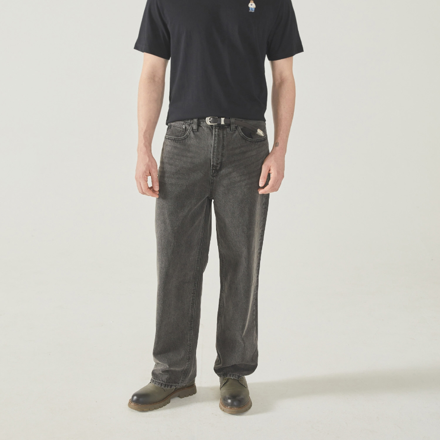 WHO.A.U VintageWashing Over Wide Denim Pants (M)