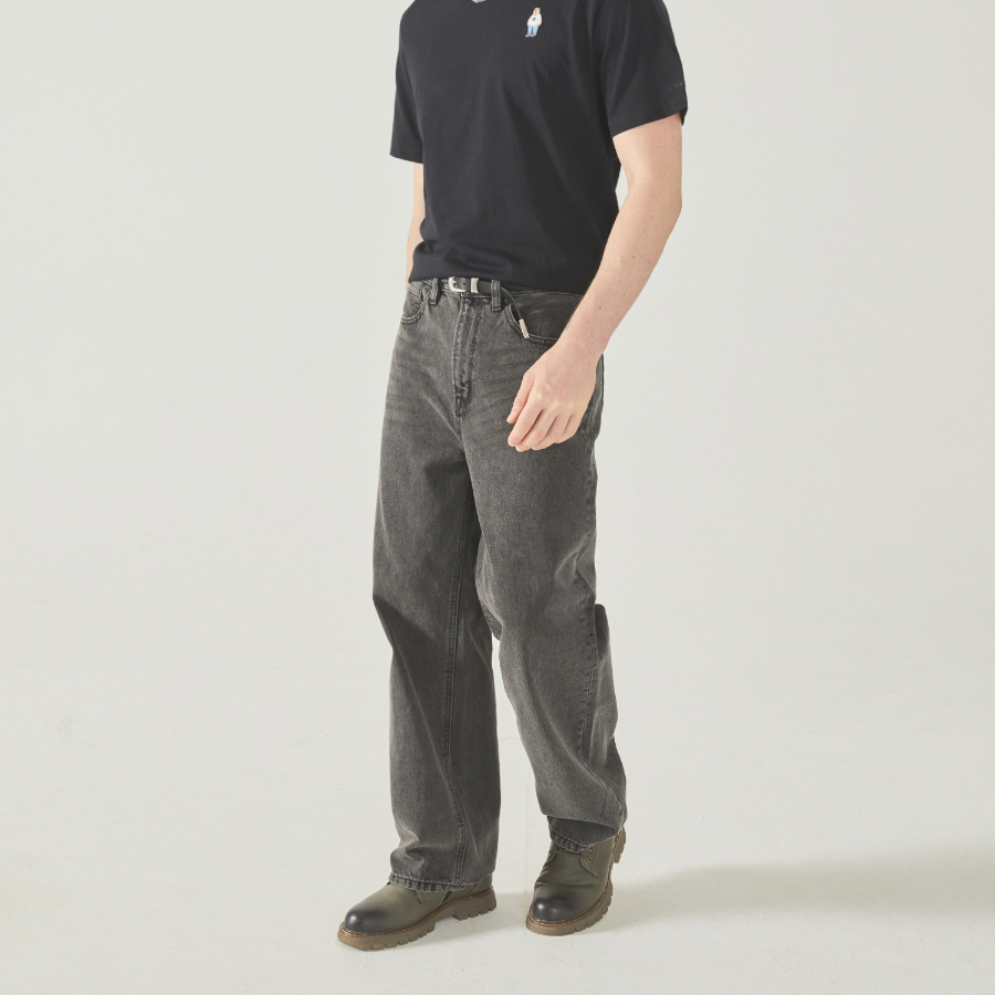 WHO.A.U VintageWashing Over Wide Denim Pants (M)