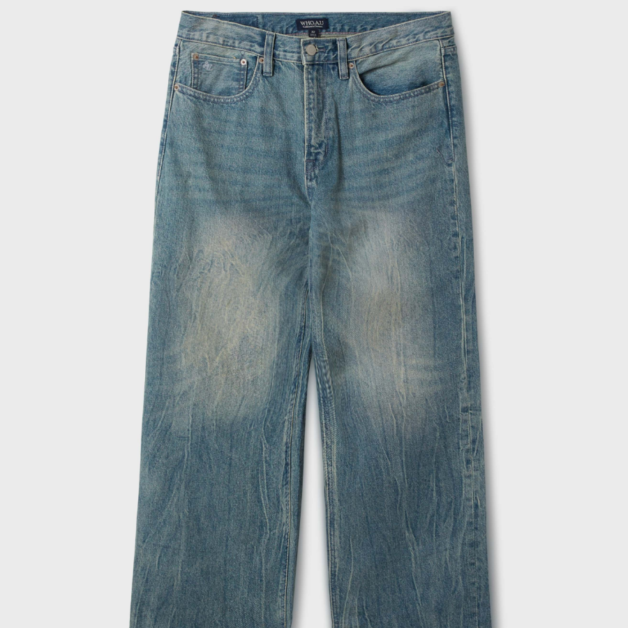 WHO.A.U VintageWashing Over Wide Denim Pants (M)