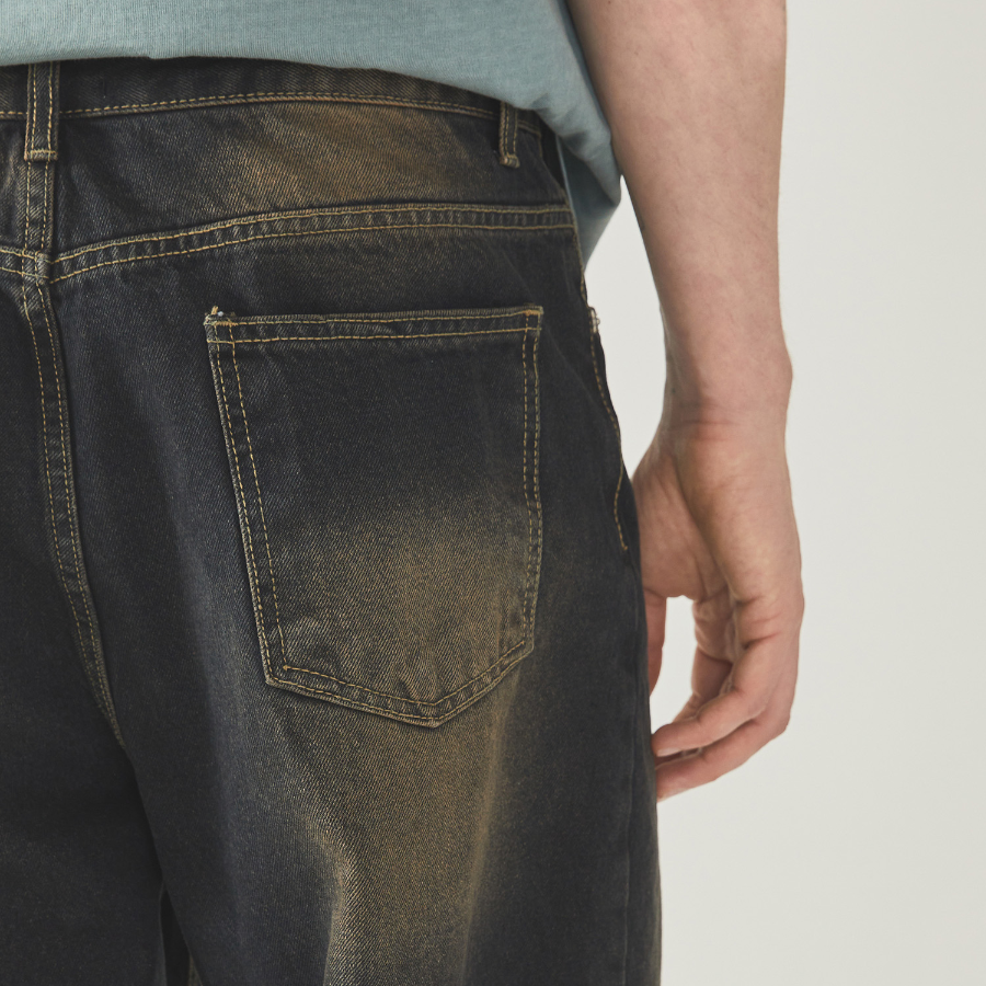 Vintage Washing Wide Denim (U)