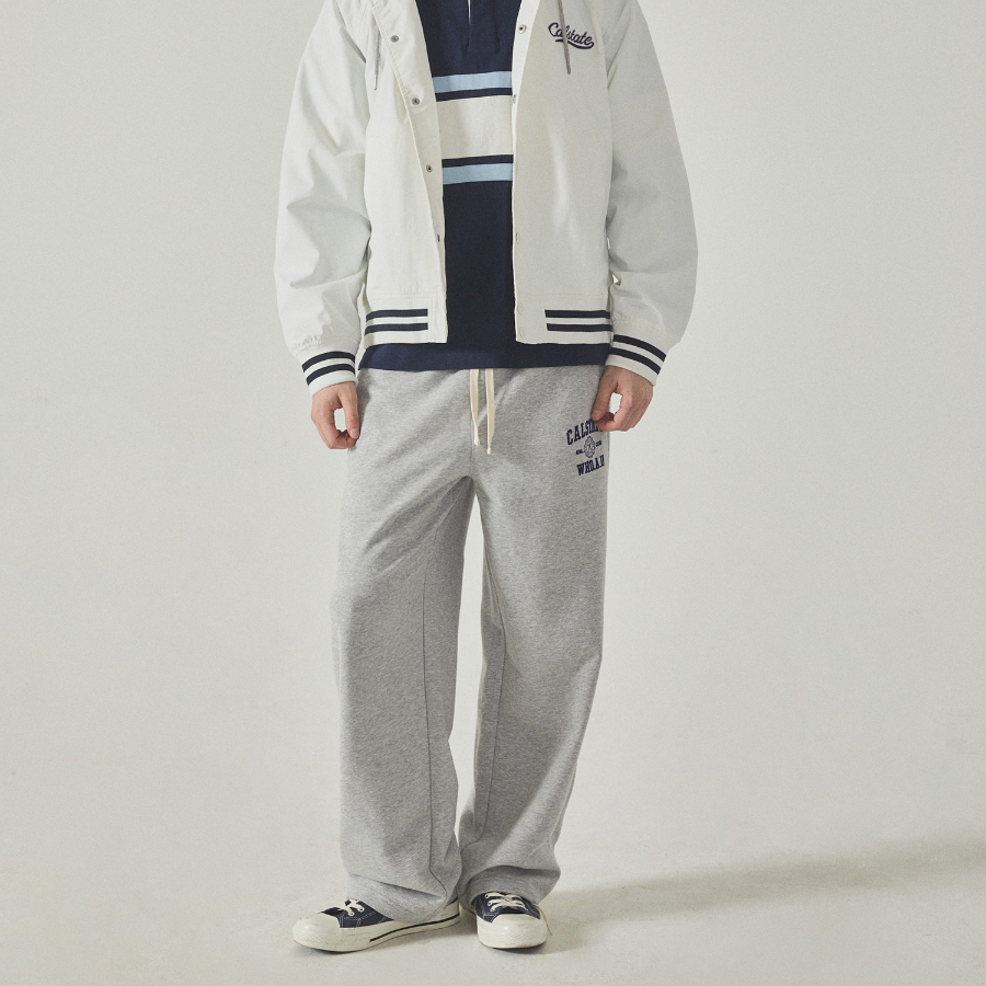 WHO.A.U Campus Emblem Wide Pants