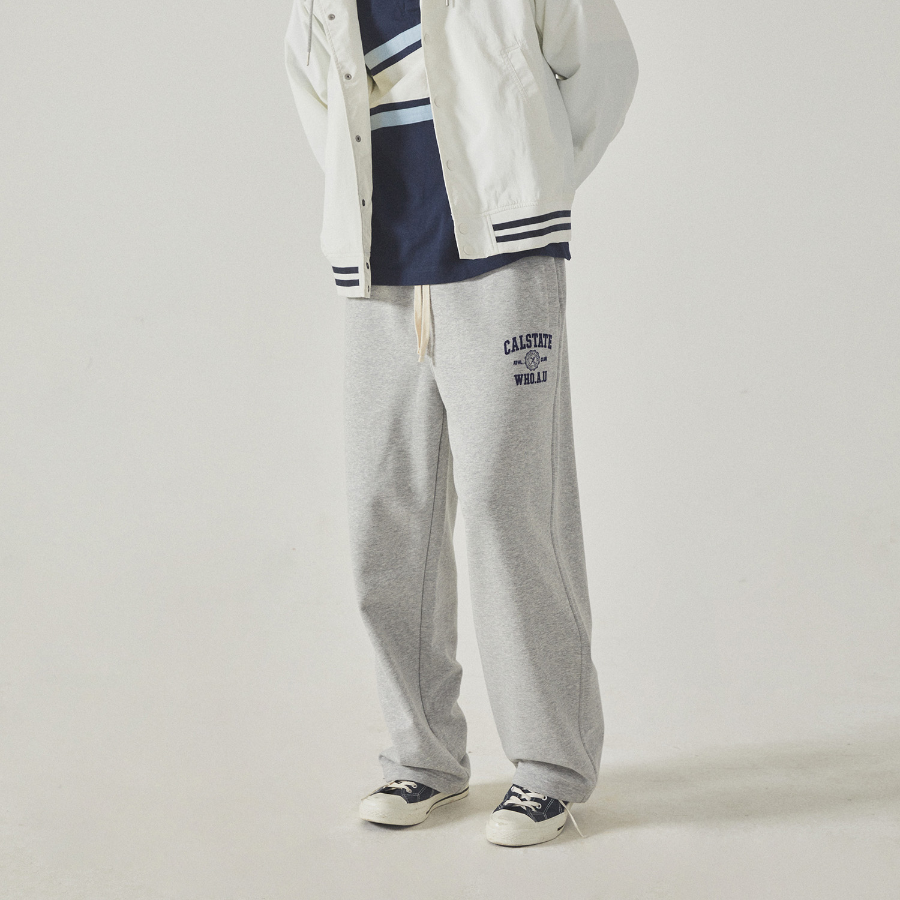 WHO.A.U Campus Emblem Wide Pants