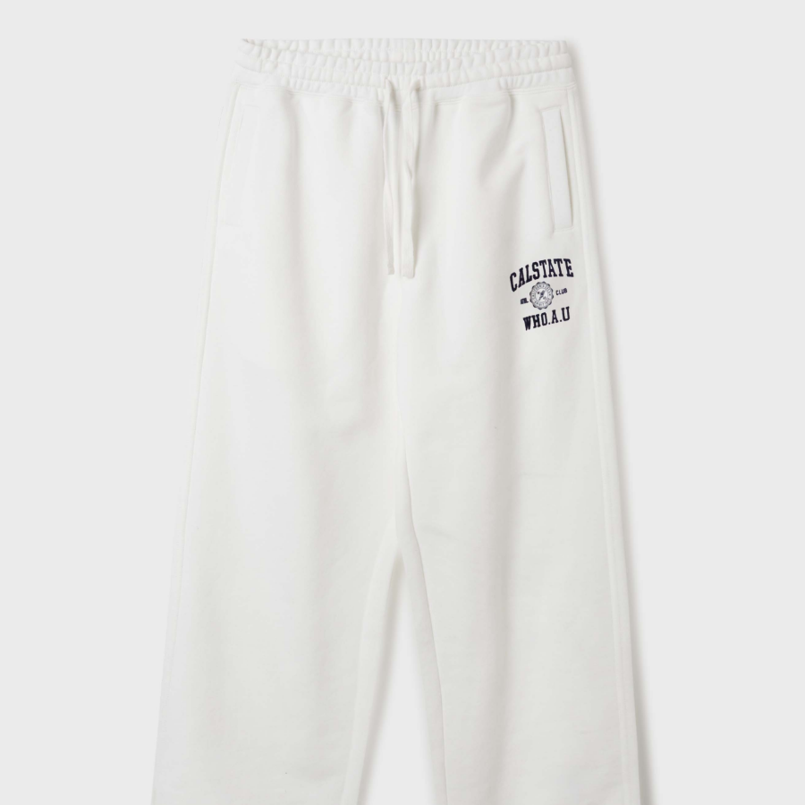 WHO.A.U Campus Emblem Wide Pants