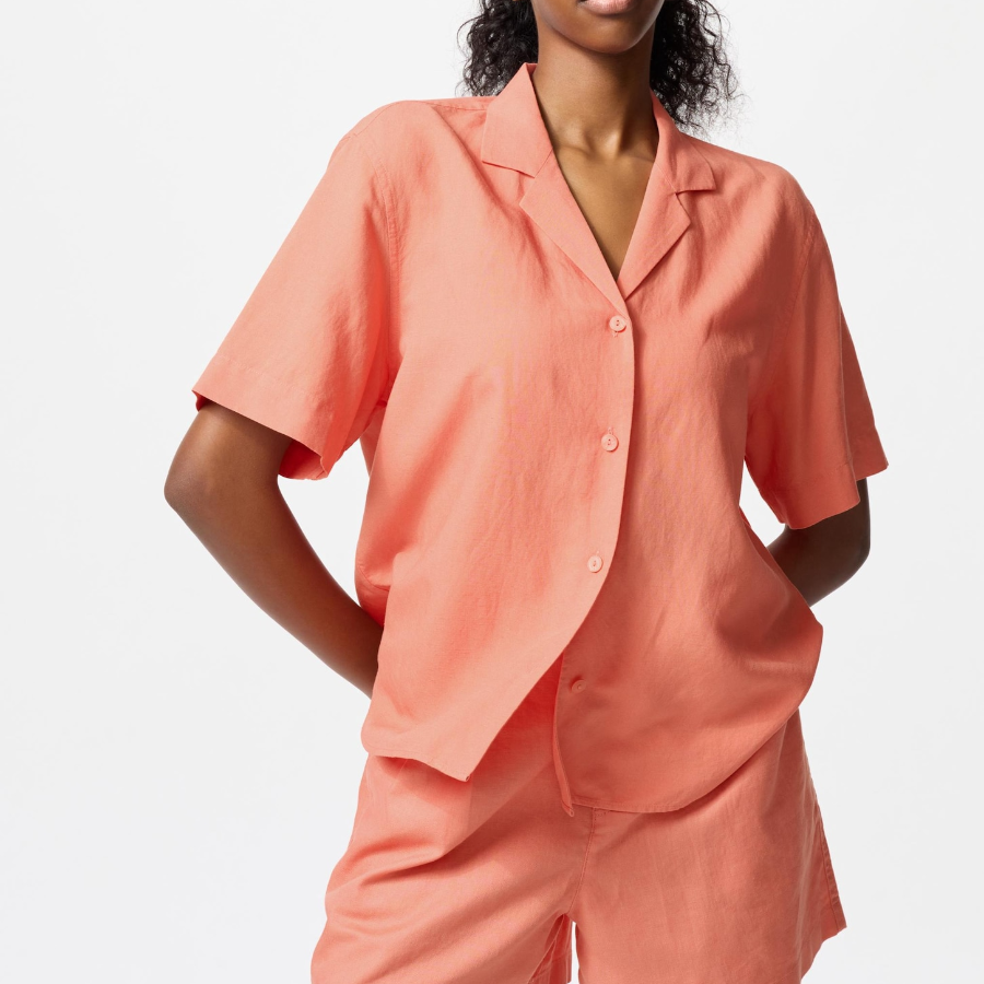 Uniqlo – рубашка Linen Blend Open Collar Shirt