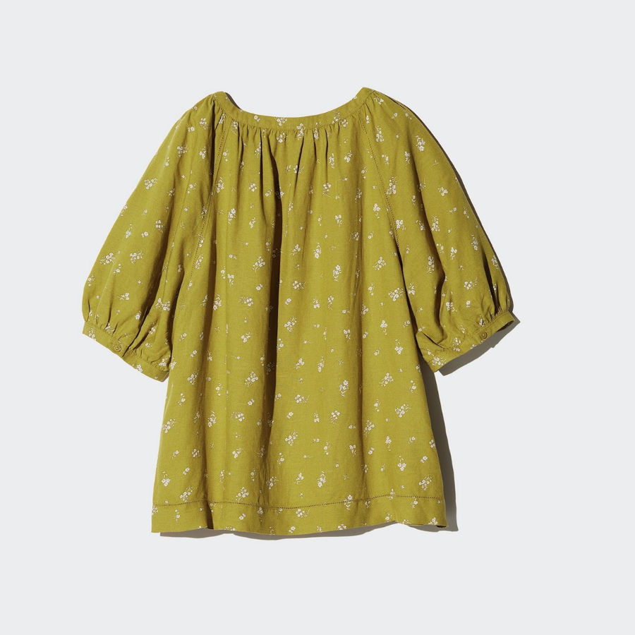 Uniqlo – блузка Linen Blend Volume Sleeve Blouse