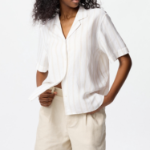 Uniqlo – рубашка Linen Blend Open Collar Shirt