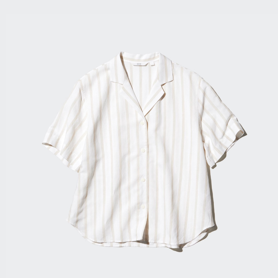 Uniqlo – рубашка Linen Blend Open Collar Shirt