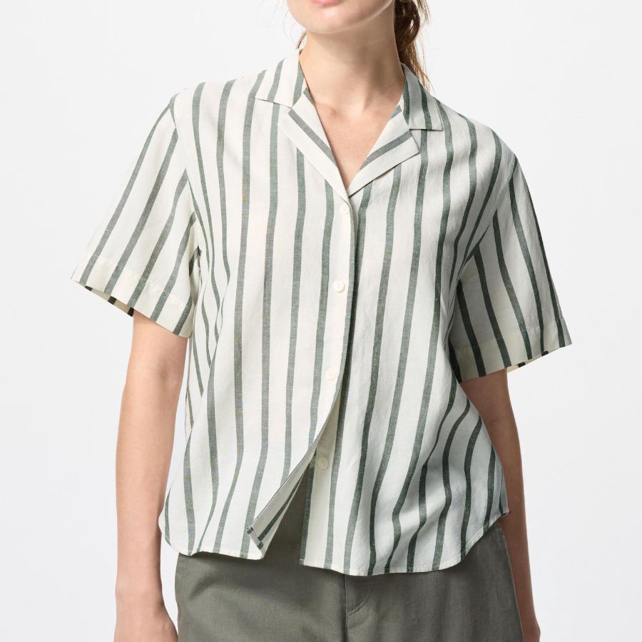 Uniqlo – рубашка Linen Blend Open Collar Shirt