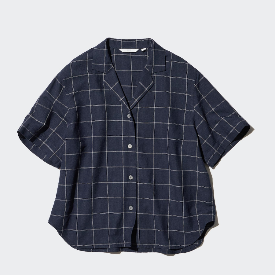 Uniqlo – рубашка Linen Blend Open Collar Shirt