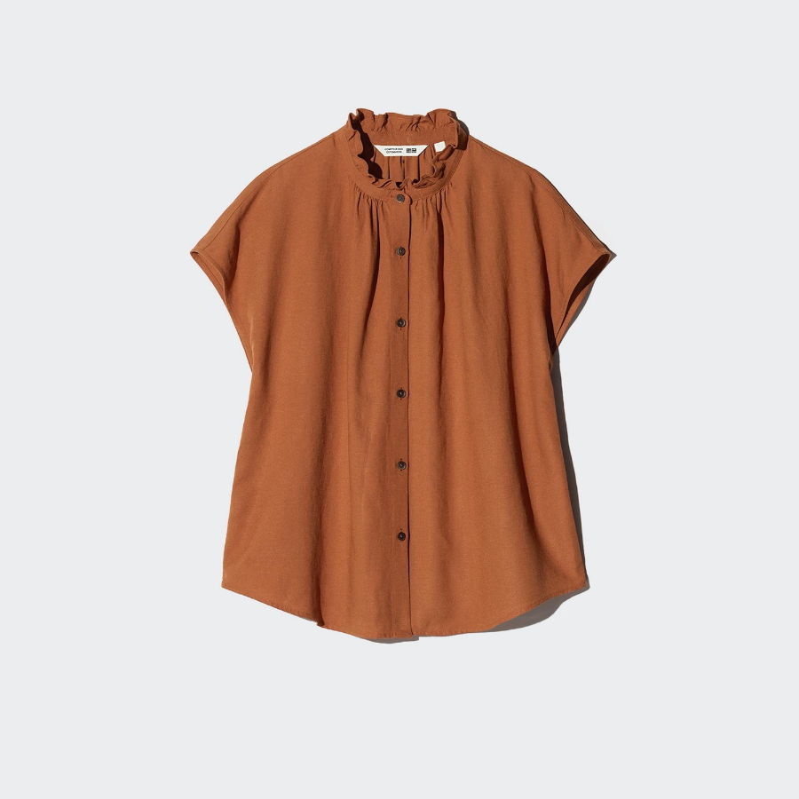 Uniqlo – блузка Linen Blend Frill Blouse