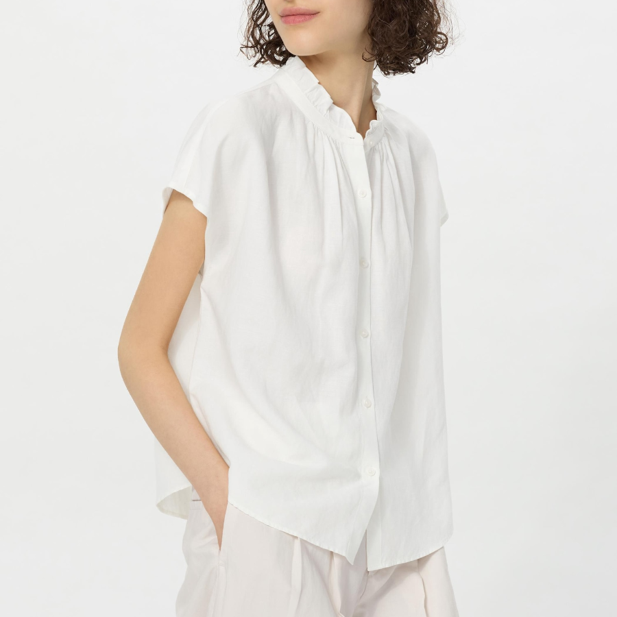 Uniqlo – блузка Linen Blend Frill Blouse