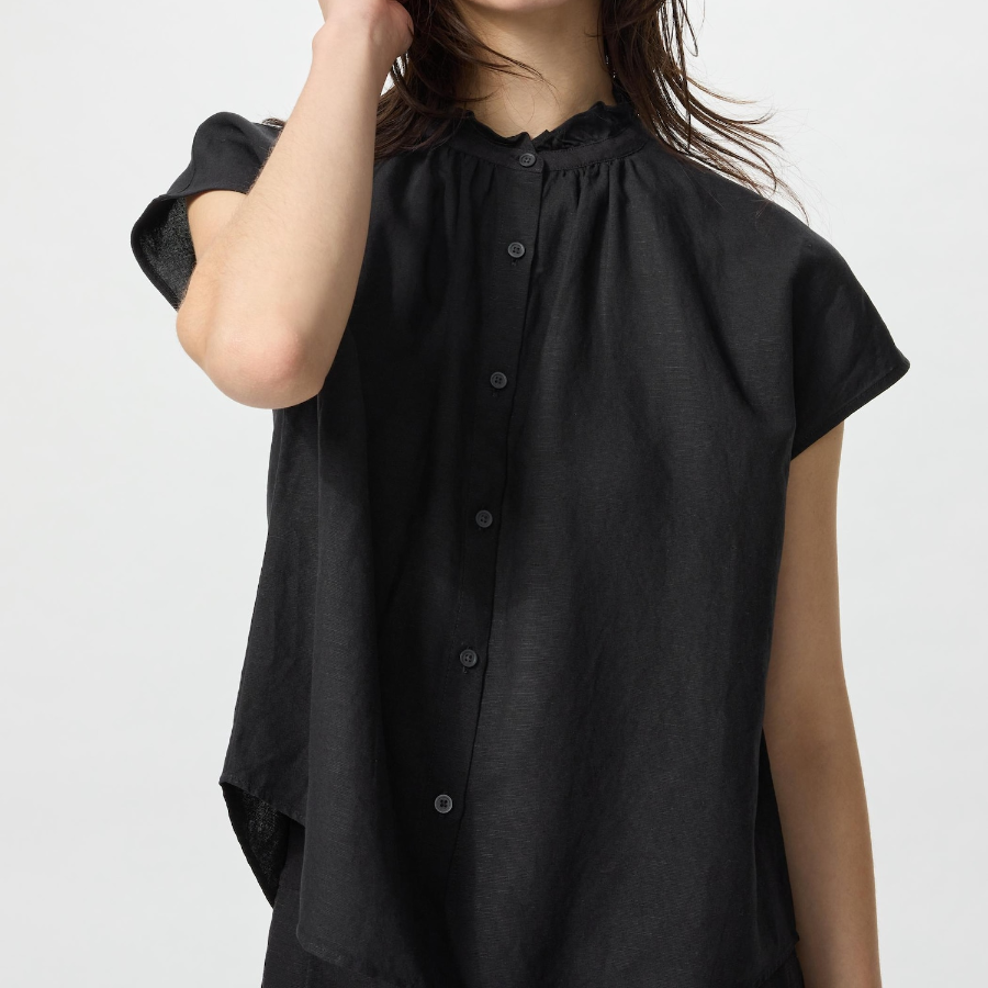 Uniqlo – блузка Linen Blend Frill Blouse