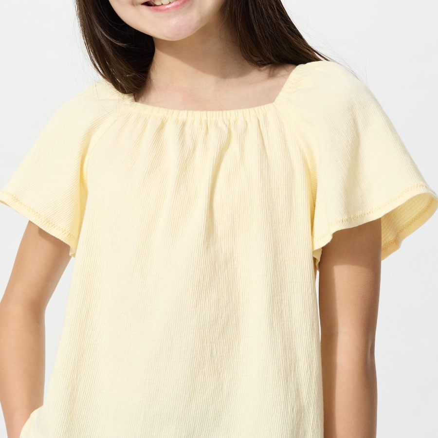 UNIQLO GIRLS Gather Flare Sleeve T