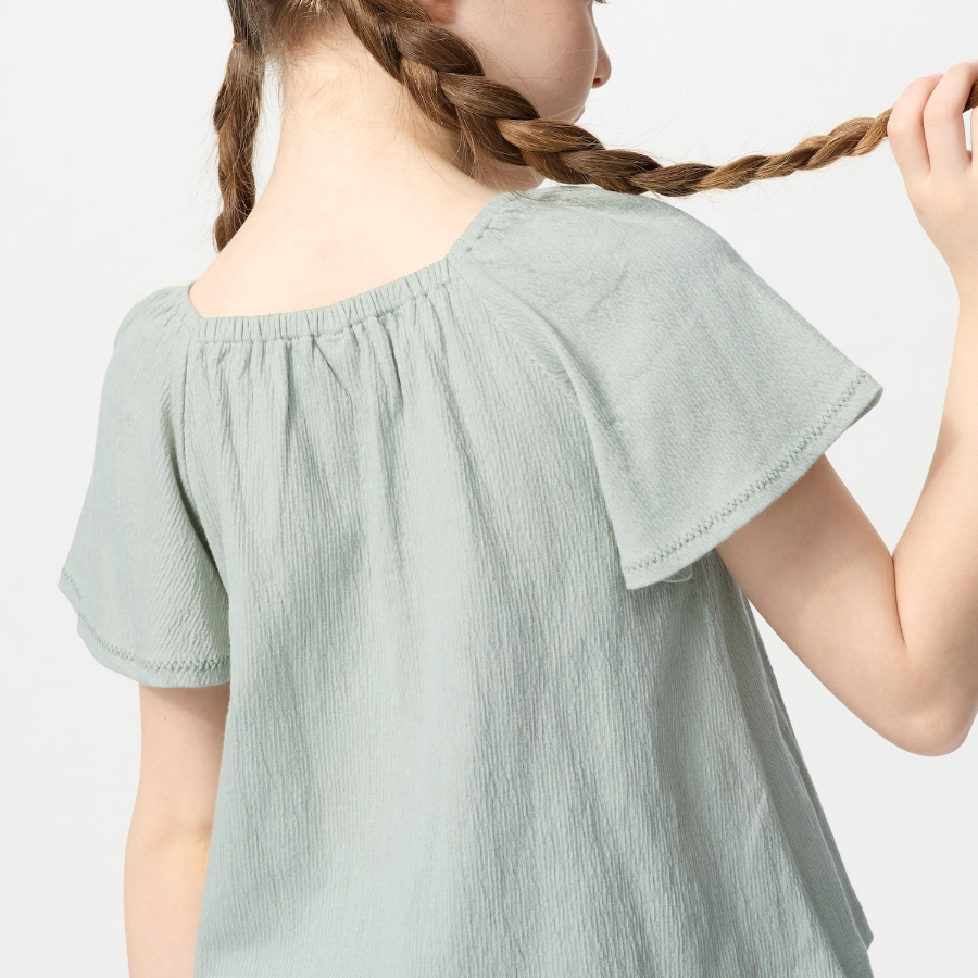 UNIQLO GIRLS Gather Flare Sleeve T