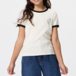 UNIQLO GIRLS Soft Rib Mini T (Ringer)
