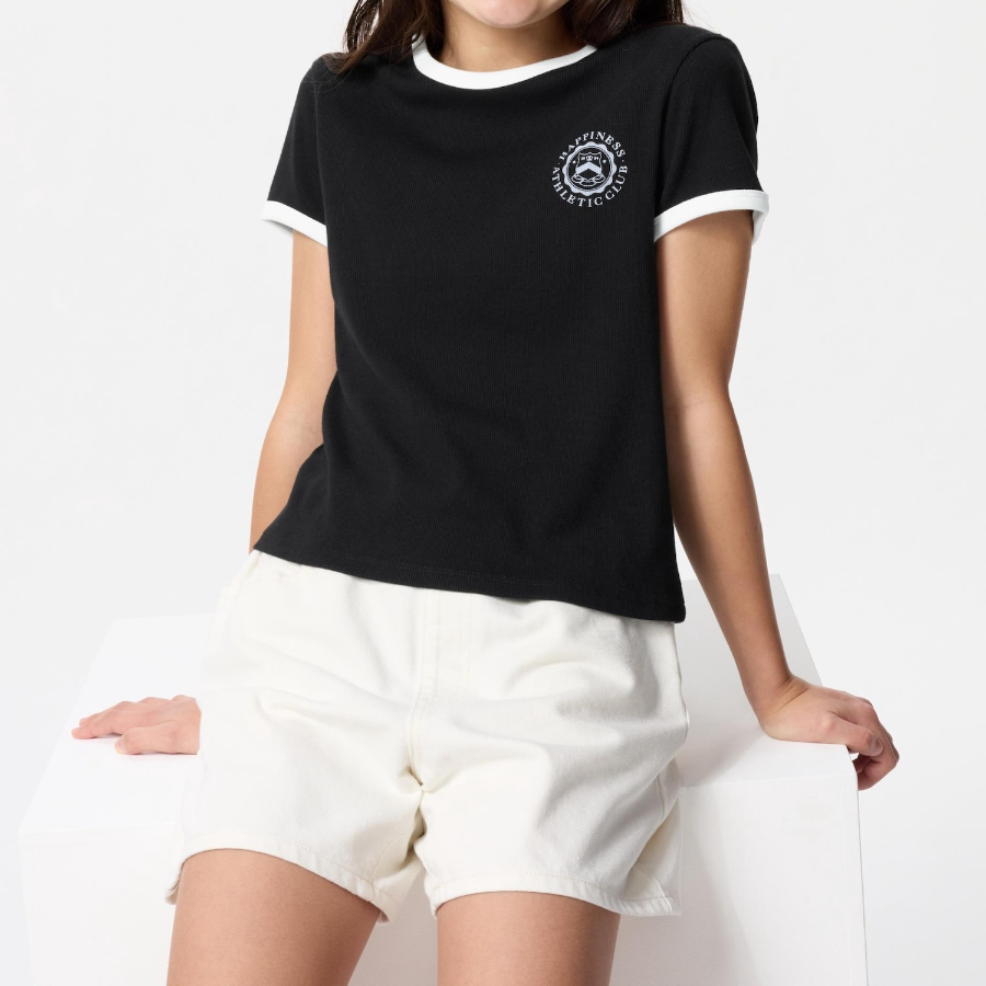 UNIQLO GIRLS Soft Rib Mini T (Ringer)