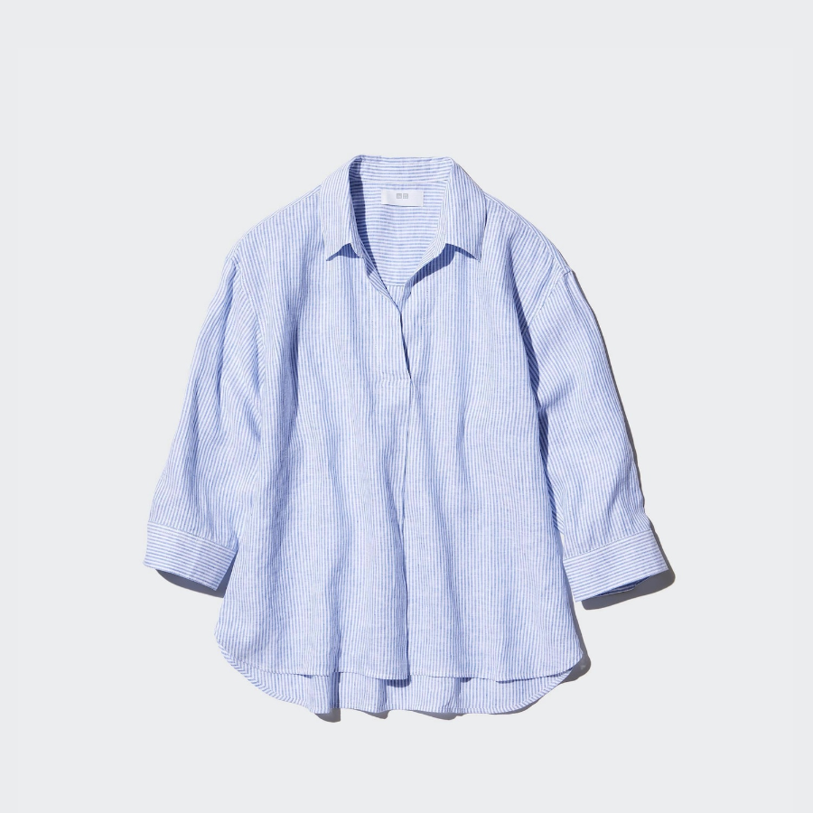 Uniqlo – рубашка PREMIUM LINEN SKIPPER COLLAR SHIRT