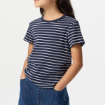 UNIQLO GIRLS Soft Rib Mini T (Stripe)