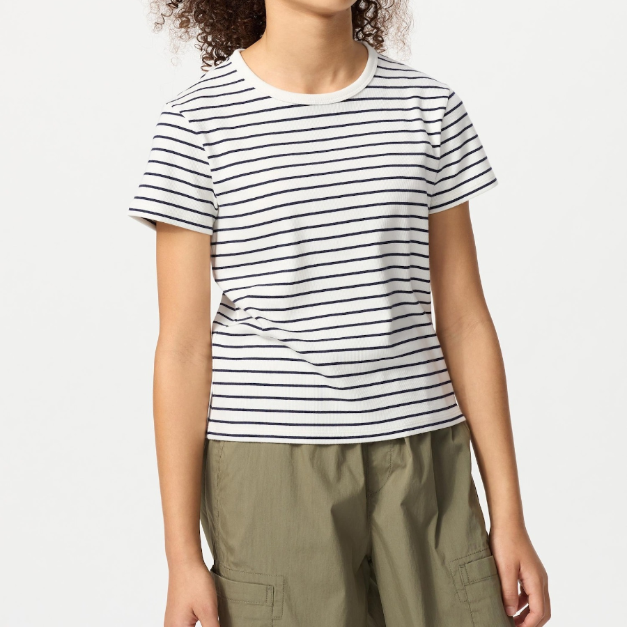 UNIQLO GIRLS Soft Rib Mini T (Stripe)