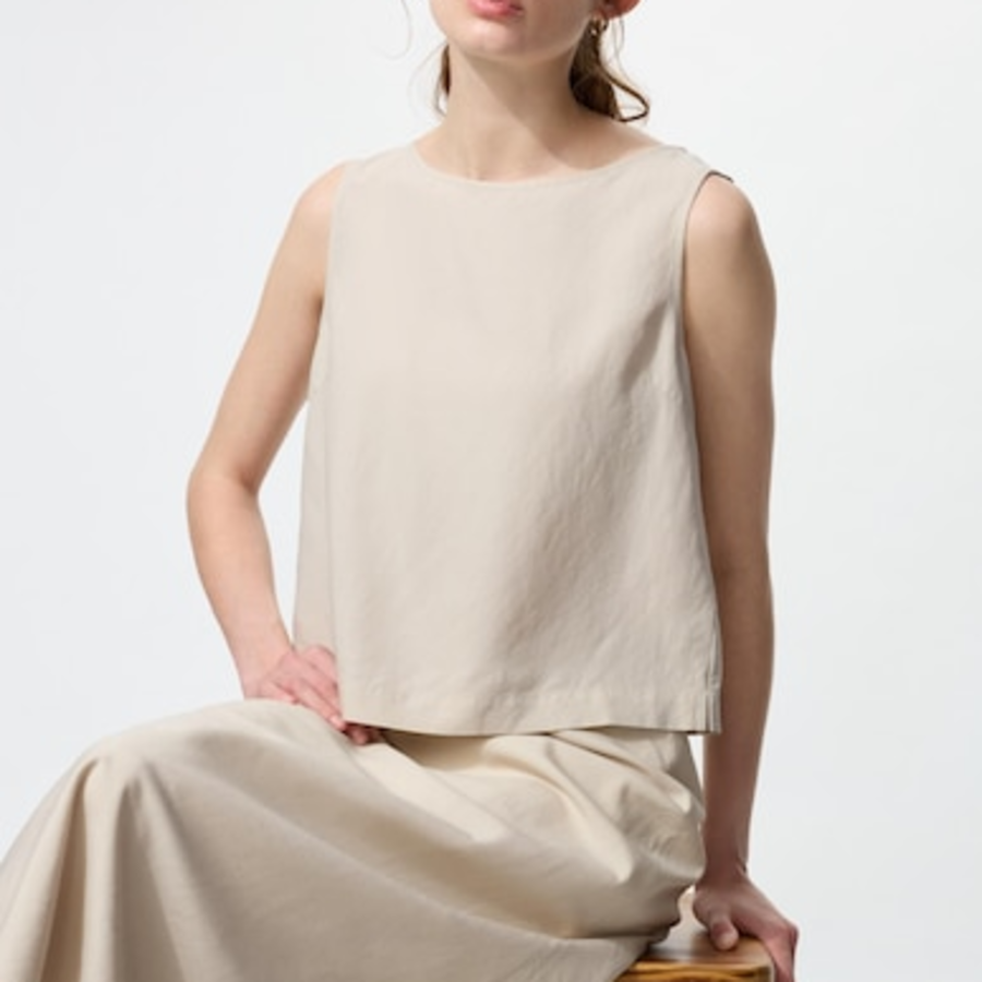 Uniqlo – блузка LINEN BLEND BLOUSE (SLEEVELESS)