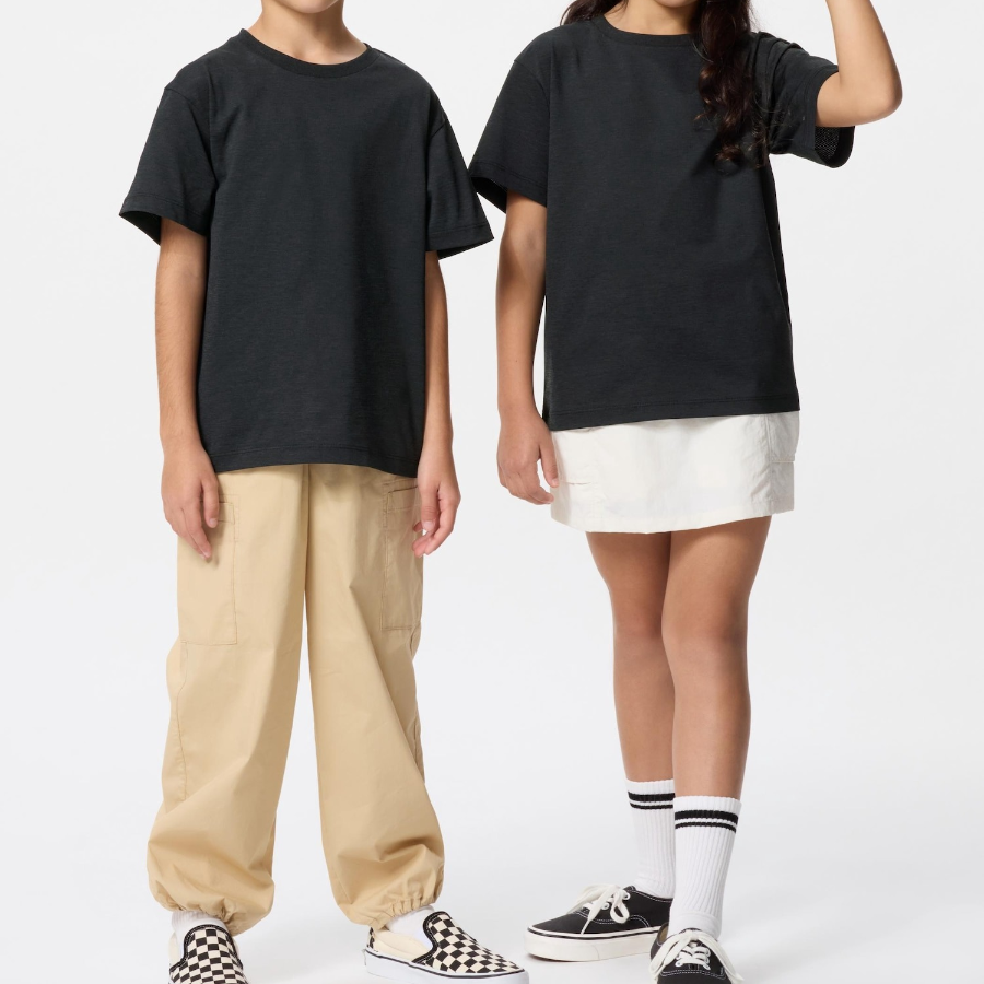 UNIQLO KIDS Ultra Stretch DRY-EX Crew Neck T (Short Sleeve) Solid