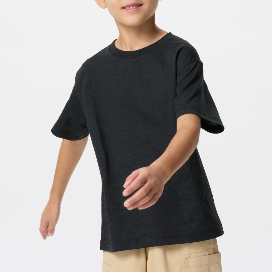 UNIQLO KIDS Ultra Stretch DRY-EX Crew Neck T (Short Sleeve) Solid