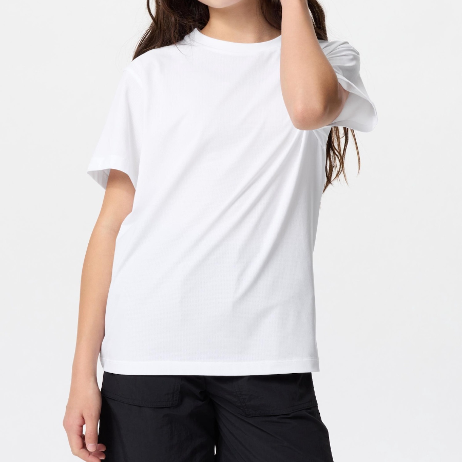UNIQLO KIDS Ultra Stretch DRY-EX Crew Neck T (Short Sleeve) Solid