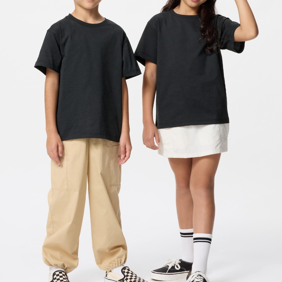 UNIQLO KIDS Ultra Stretch DRY-EX Crew Neck T (Short Sleeve) Solid