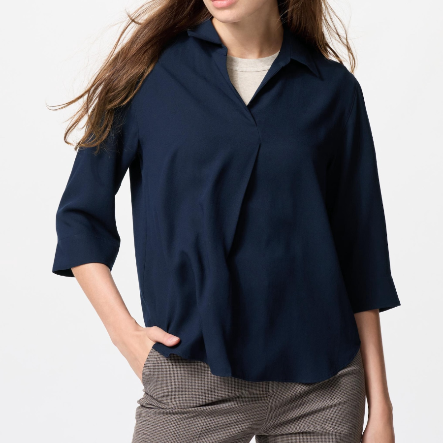 Uniqlo – блузка RAYON SKIPPER COLLAR BLOUSE