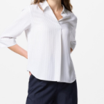 Uniqlo – блузка RAYON SKIPPER COLLAR BLOUSE (STRIPE)