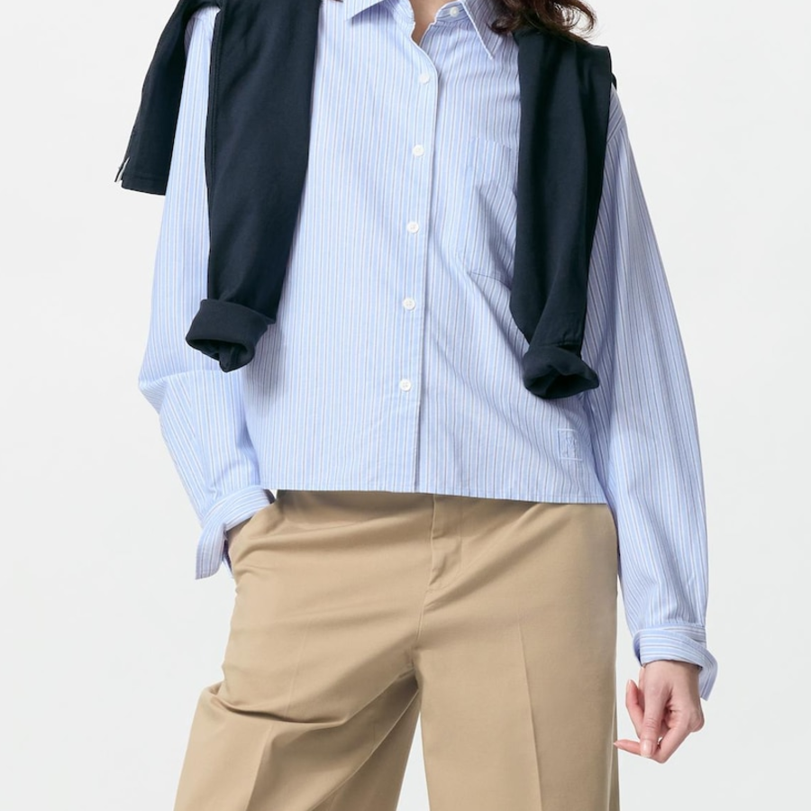 Uniqlo – рубашка OXFORD BOXY SHIRT (LONG SLEEVE, STRIPE)