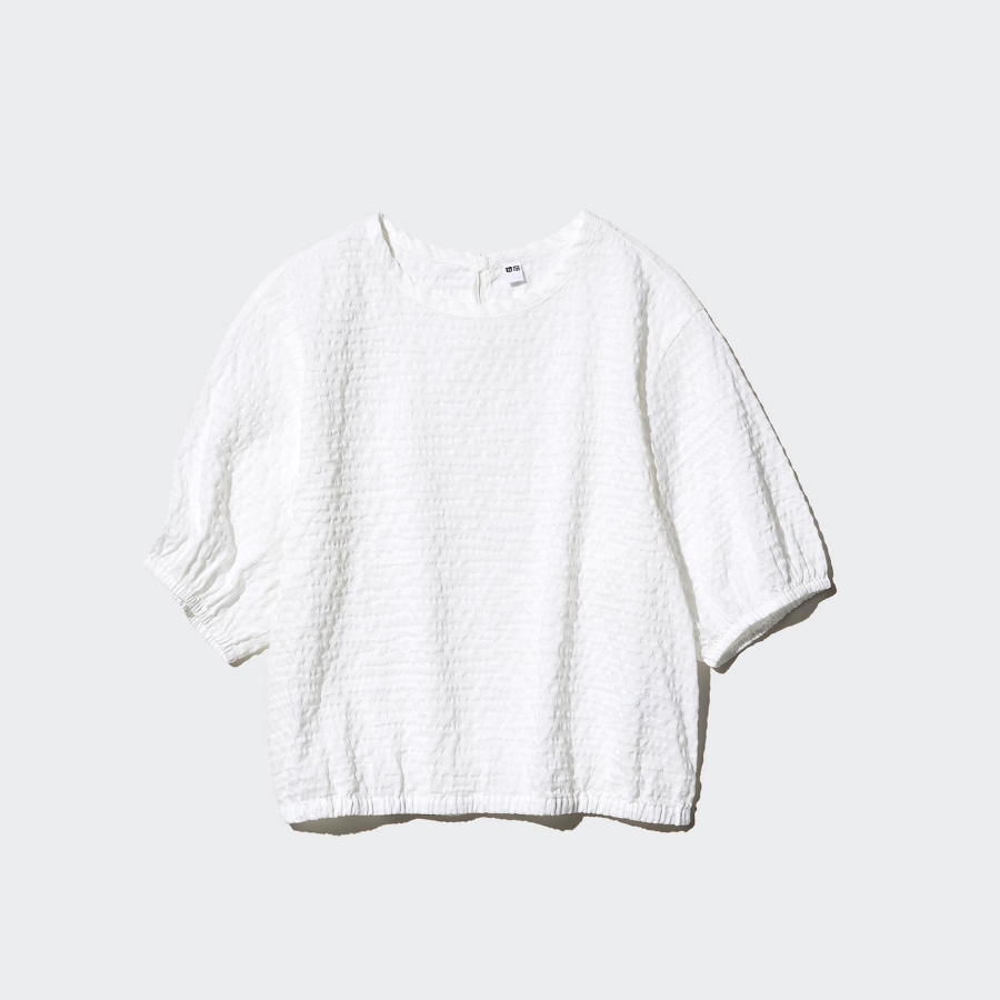 Uniqlo – блузка SEERSUCKER VOLUME BLOUSE (SHORT SLEEVE)