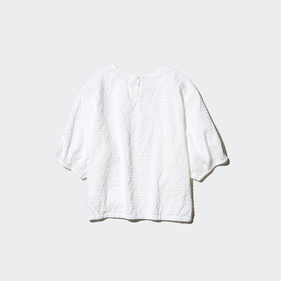Uniqlo – блузка SEERSUCKER VOLUME BLOUSE (SHORT SLEEVE)