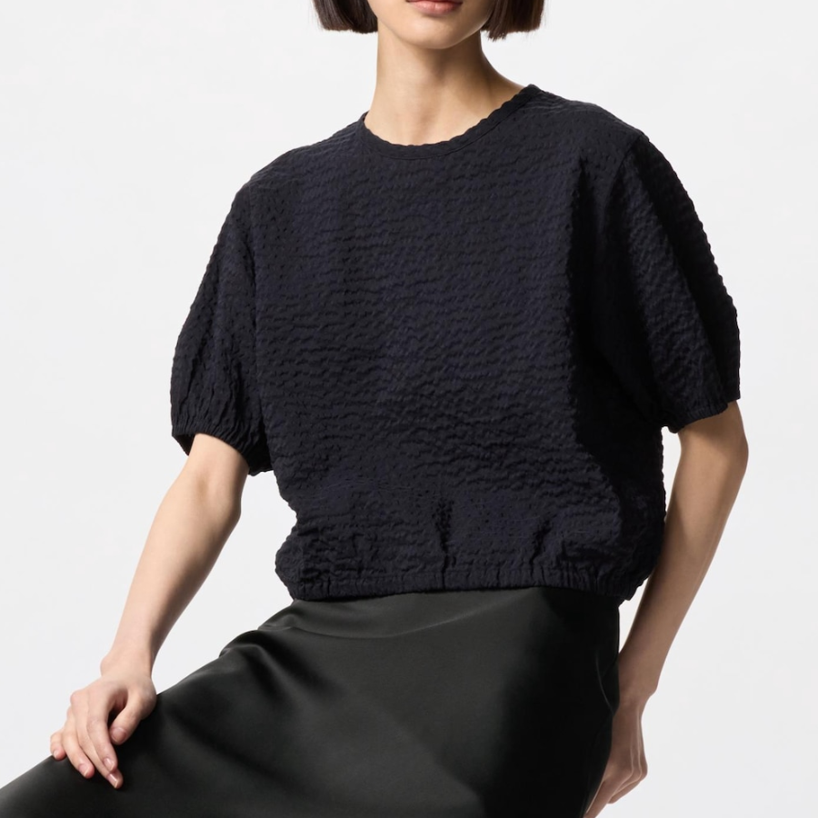 Uniqlo – блузка SEERSUCKER VOLUME BLOUSE (SHORT SLEEVE)