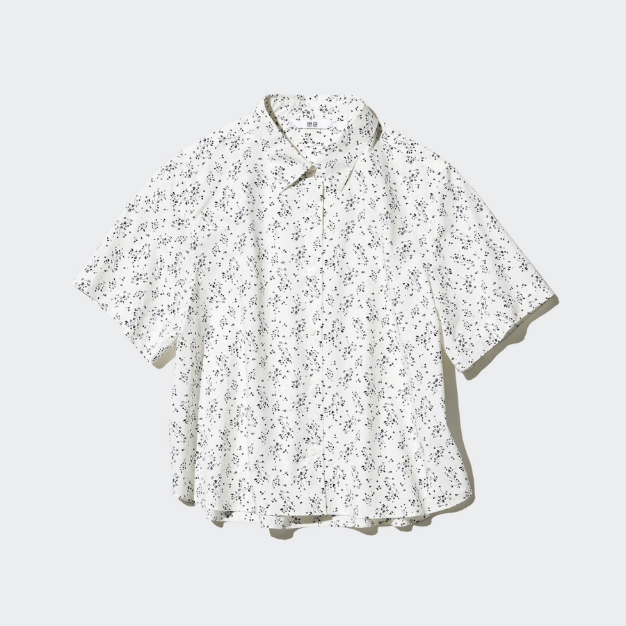 Uniqlo – рубашка COTTON SHORT SHIRT (SHORT SLEEVE, PRINT)