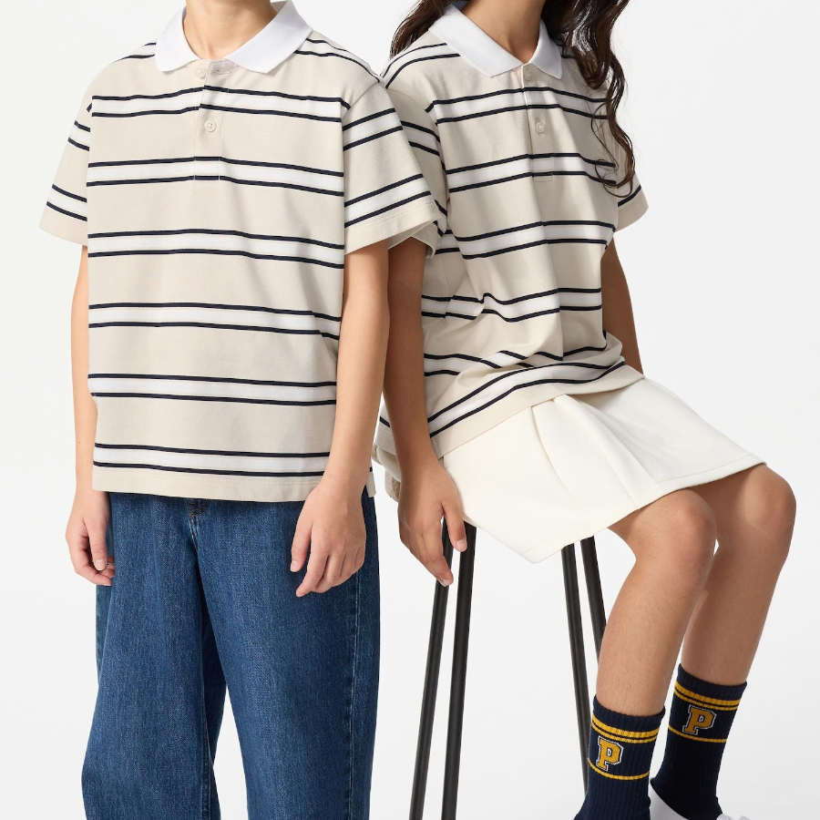 UNIQLO KIDS DRY Pique Stripe Polo Shirt (Short Sleeve)