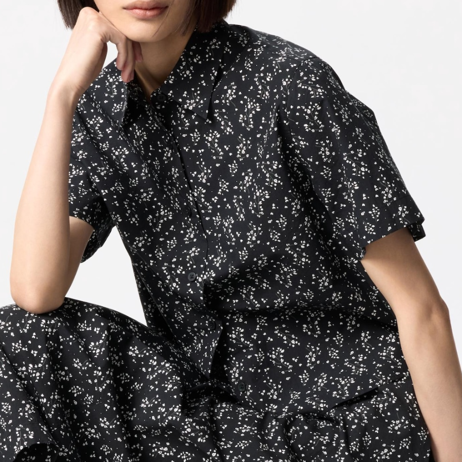 Uniqlo – рубашка COTTON SHORT SHIRT (SHORT SLEEVE, PRINT)