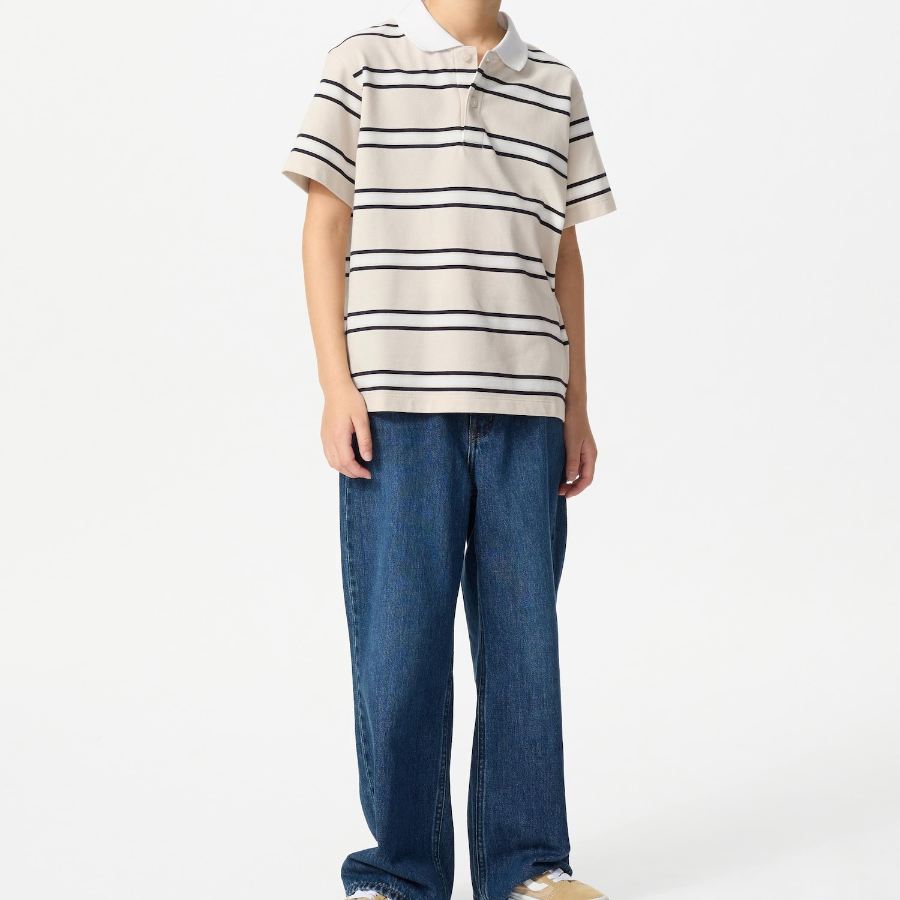 UNIQLO KIDS DRY Pique Stripe Polo Shirt (Short Sleeve)