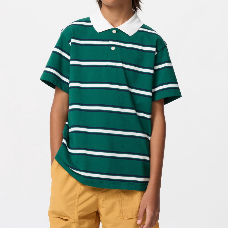 UNIQLO KIDS DRY Pique Stripe Polo Shirt (Short Sleeve)