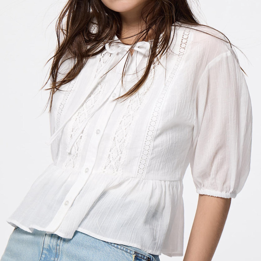 Uniqlo – блузка GU LACE PEPLUM BLOUSE (SHORT SLEEVE)