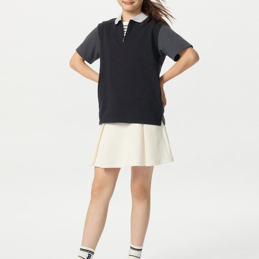 UNIQLO KIDS DRY Pique Polo Shirt (Short Sleeve) Color Block