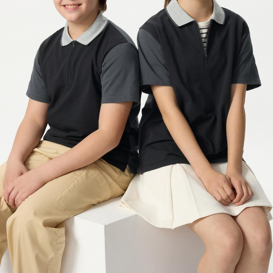 UNIQLO KIDS DRY Pique Polo Shirt (Short Sleeve) Color Block