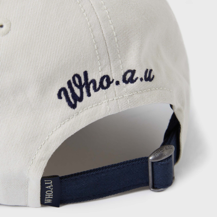 WHO.A.U Washed Lettering Ball Cap