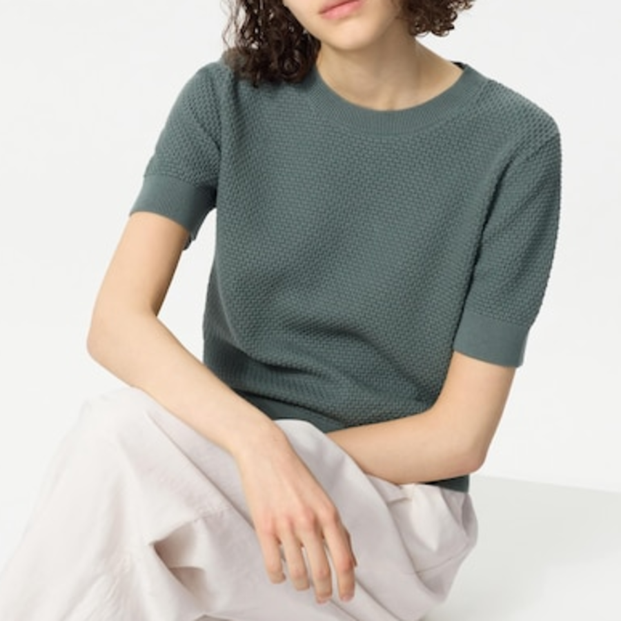 Uniqlo – свитер Cotton Popcorn Sweater (Short Sleeve)