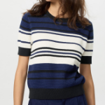 Uniqlo – свитер Cotton Popcorn Sweater (Short Sleeve, Stripe)