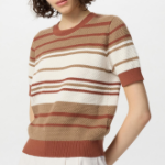 Uniqlo – свитер Cotton Popcorn Sweater (Short Sleeve, Stripe)