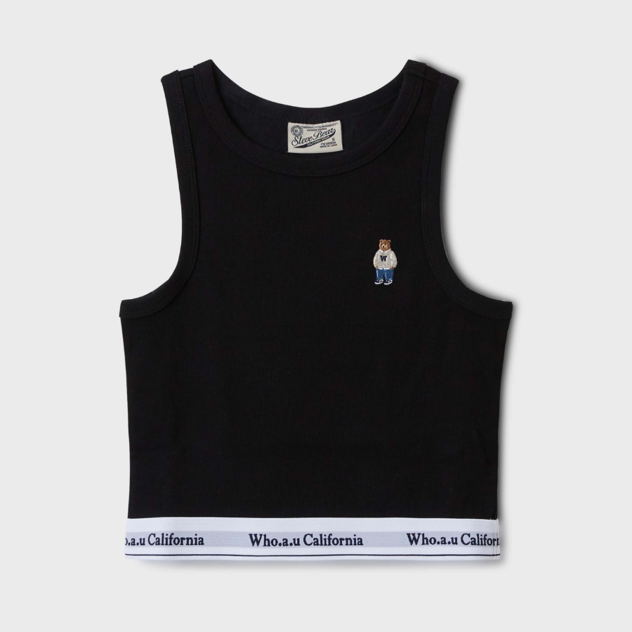 WHO.A.U — топ Steve Ribbed Banding Sleeveless [B]