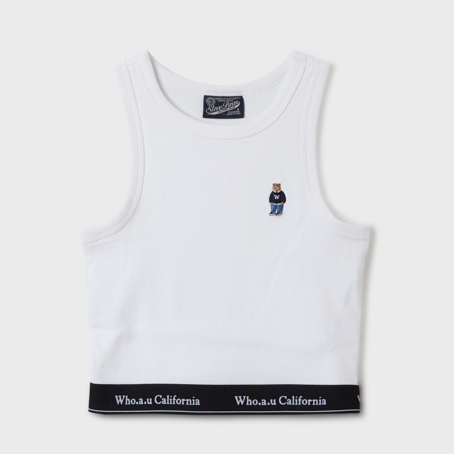 WHO.A.U — топ Steve Ribbed Banding Sleeveless [B]