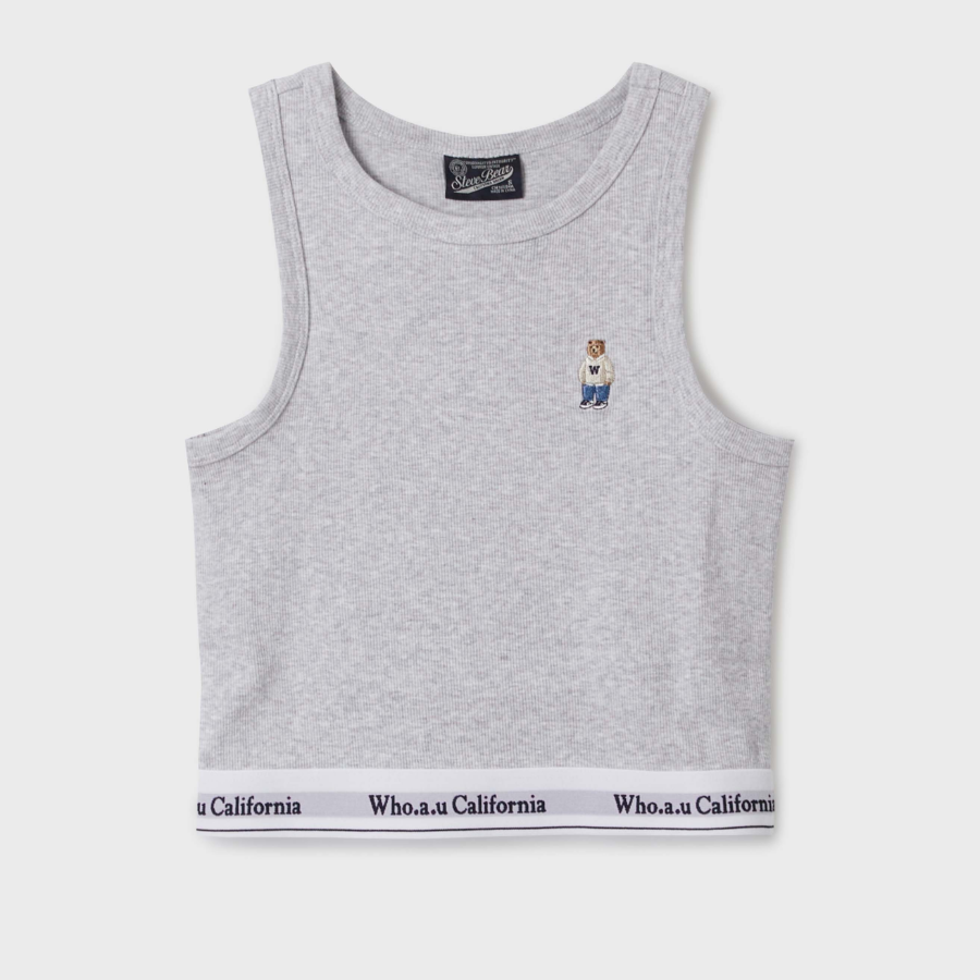 WHO.A.U — топ Steve Ribbed Banding Sleeveless [B]