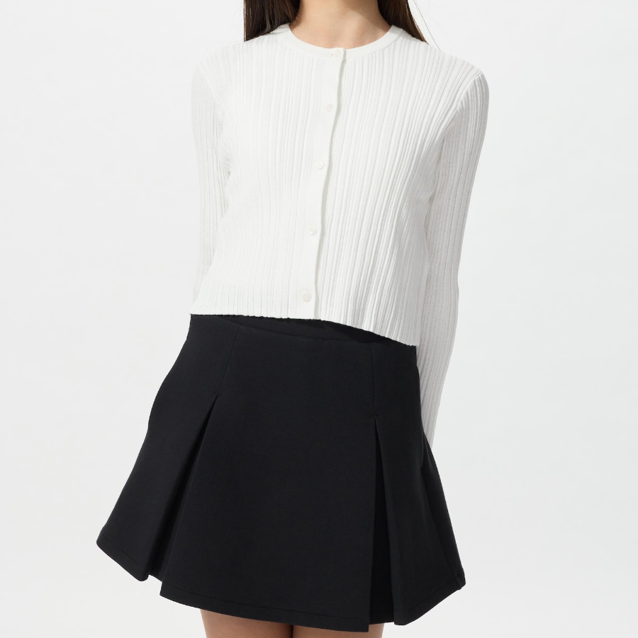 UNIQLO GIRLS Washable Knit Rib Cardigan